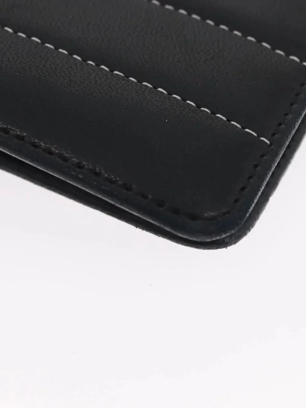 CHANEL Mademoiselle Agenda Day Planner Cover Leather Silver Black CC Auth mr2185